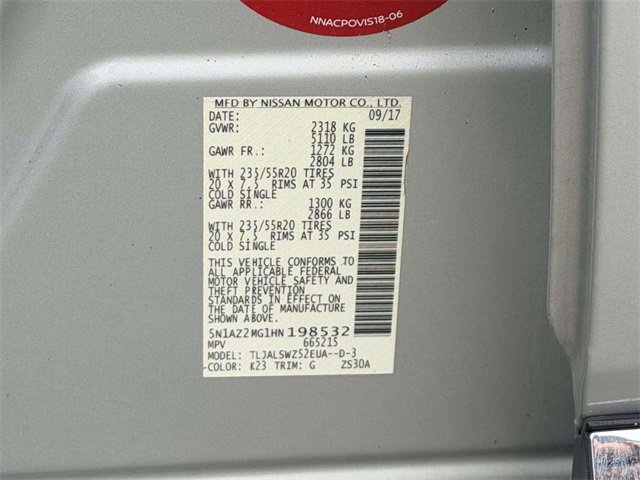 Used 2017 Nissan Murano Platinum w/ Platinum Technology Package image 27