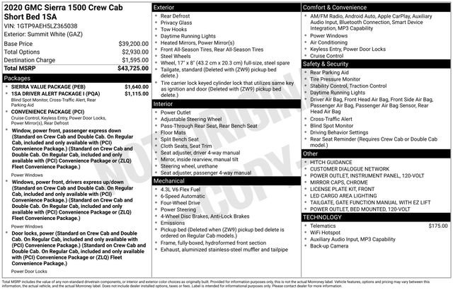 Certified 2020 GMC Sierra 1500 4x4 Crew Cab w/ Sierra Value Package image 4