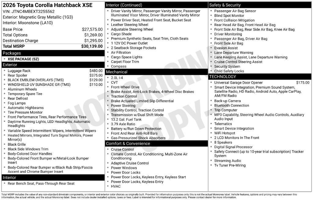 Certified 2026 Toyota Corolla XSE FWD image 2
