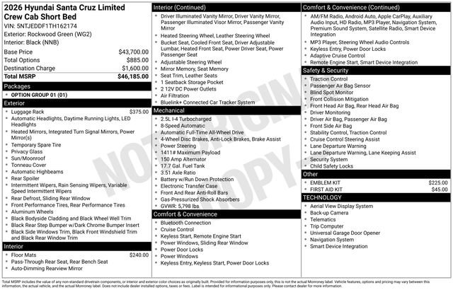 New 2026 Hyundai Santa Cruz Limited AWD/4WD image 4