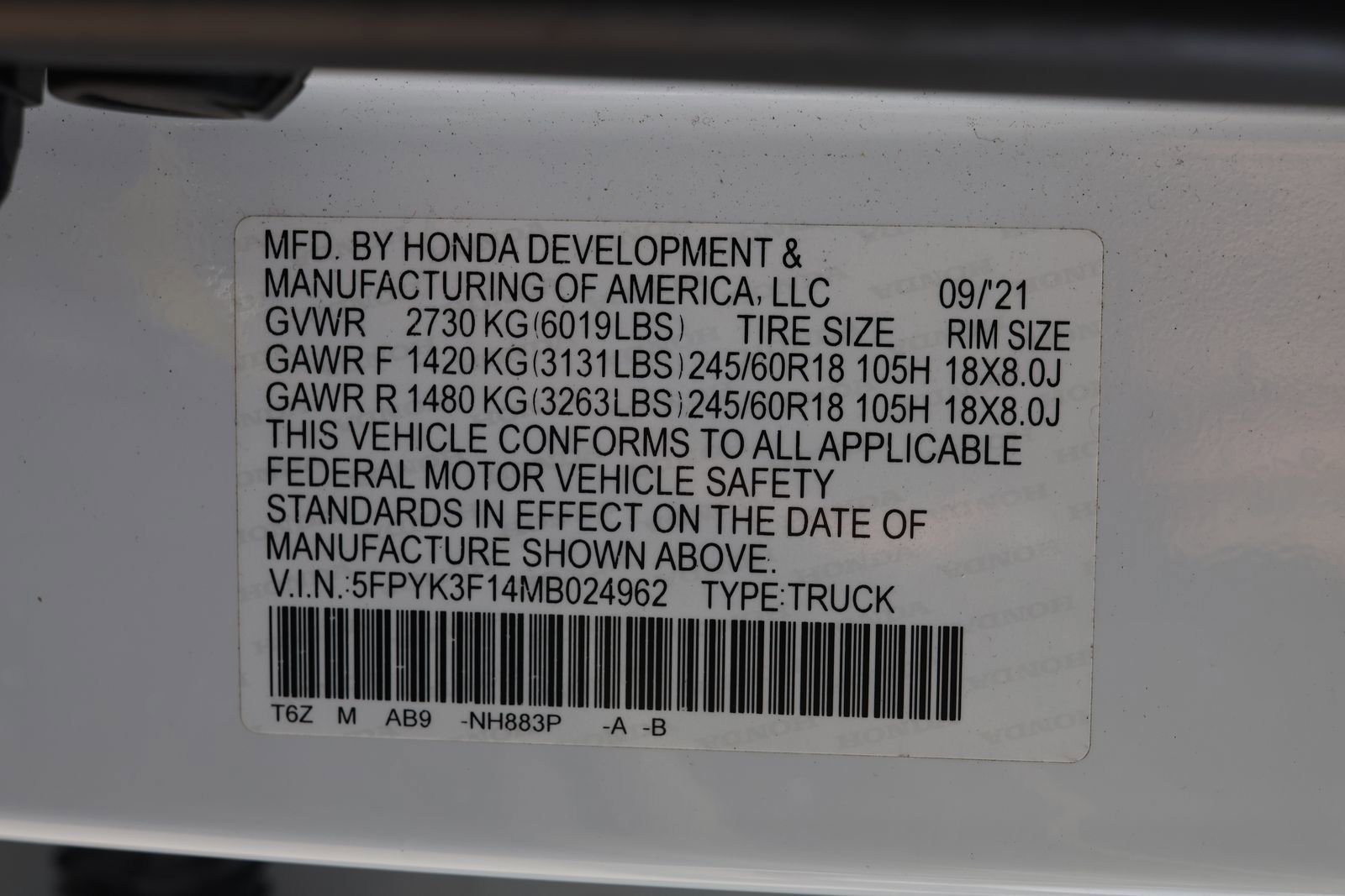 Used 2021 Honda Ridgeline Sport image 32