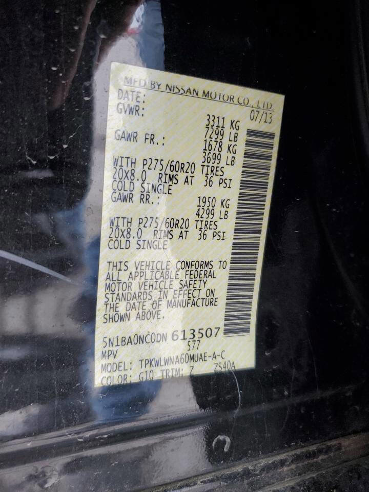 Used 2013 Nissan Armada Platinum w/ Platinum Reserve Pkg image 13