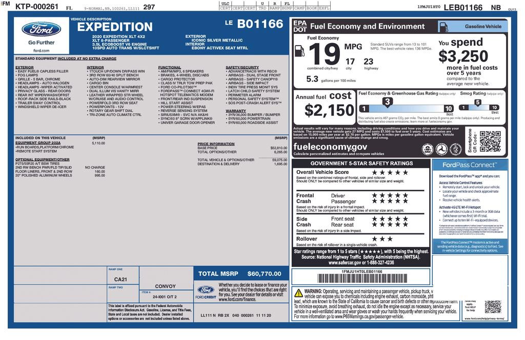 Used 2020 Ford Expedition XLT w/ Equipment Group 202A RWD image 9