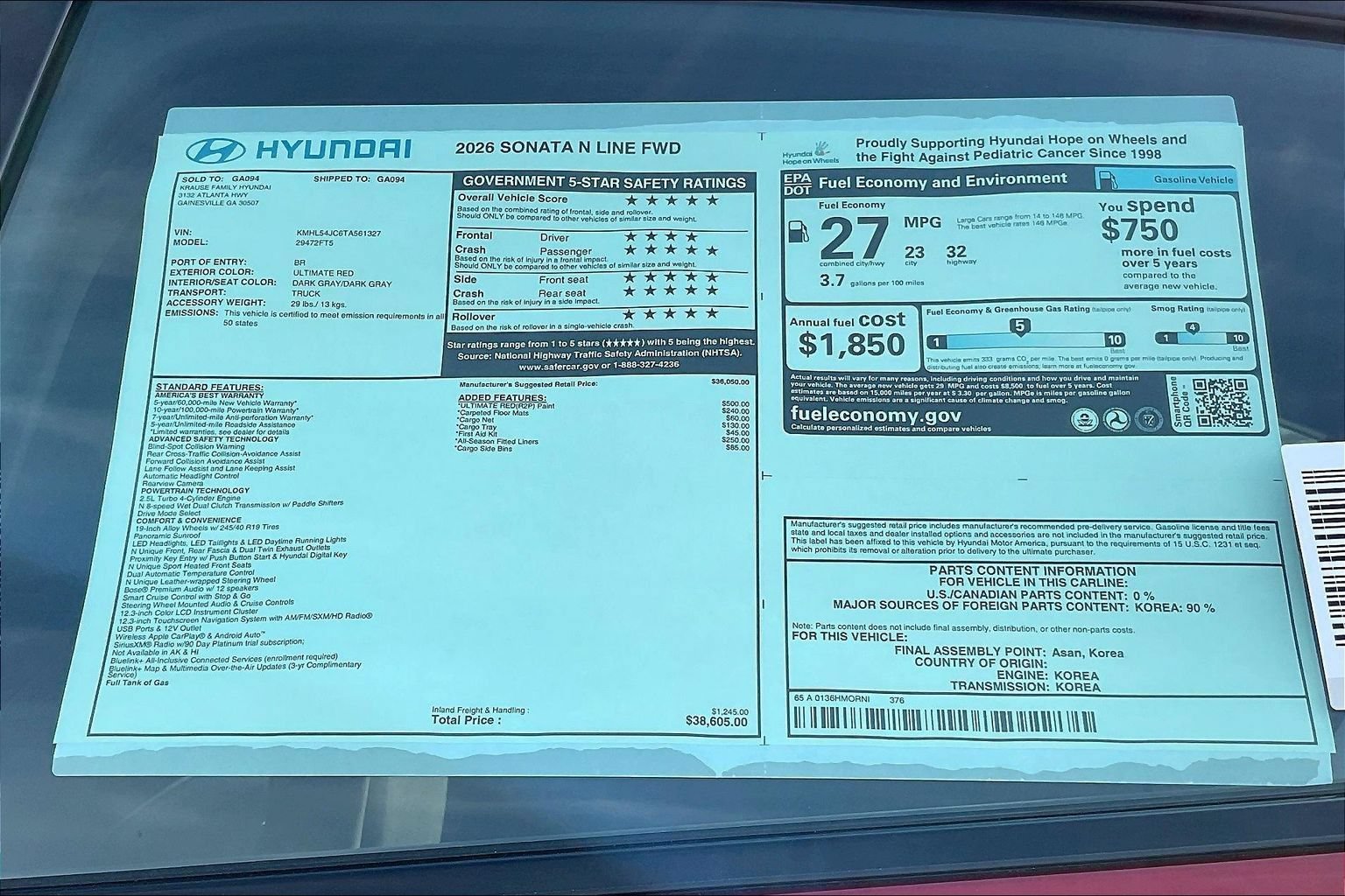 New 2026 Hyundai Sonata N Line FWD image 16