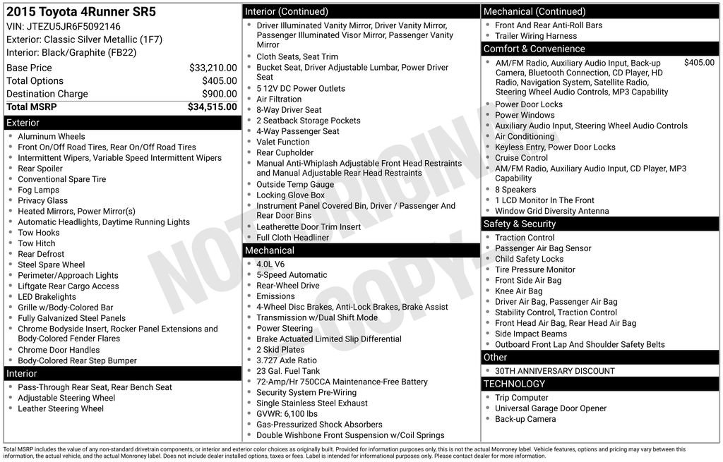 Used 2015 Toyota 4Runner SR5 RWD image 46