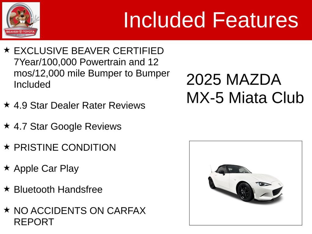 Used 2025 MAZDA MX-5 Miata Club RWD image 4
