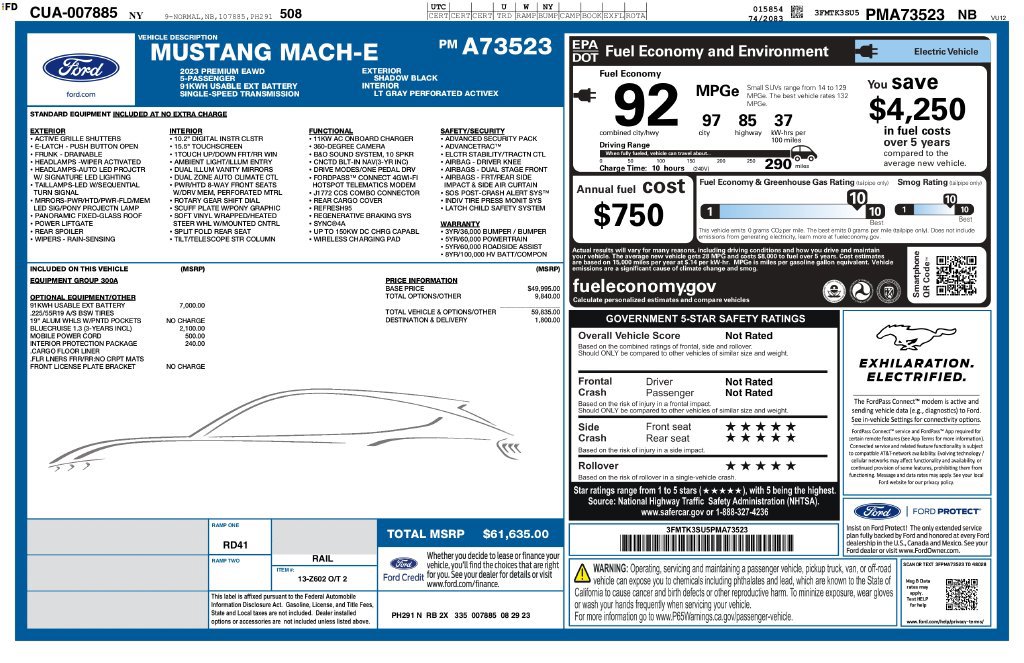 Used 2023 Ford Mustang Mach-E Premium AWD/4WD image 6