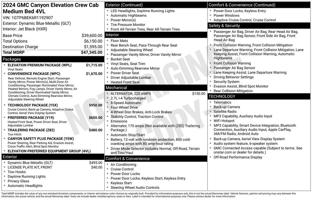 Used 2024 GMC Canyon Elevation w/ Elevation Premium Package AWD/4WD image 32
