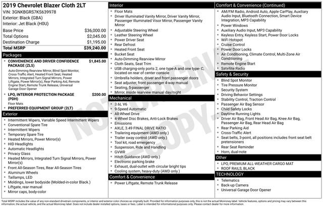 Certified 2019 Chevrolet Blazer LT image 37