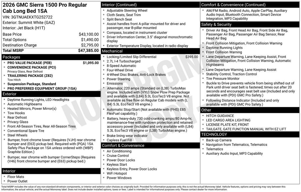 New 2026 GMC Sierra 1500 Pro w/ Pro Value Package AWD/4WD image 2
