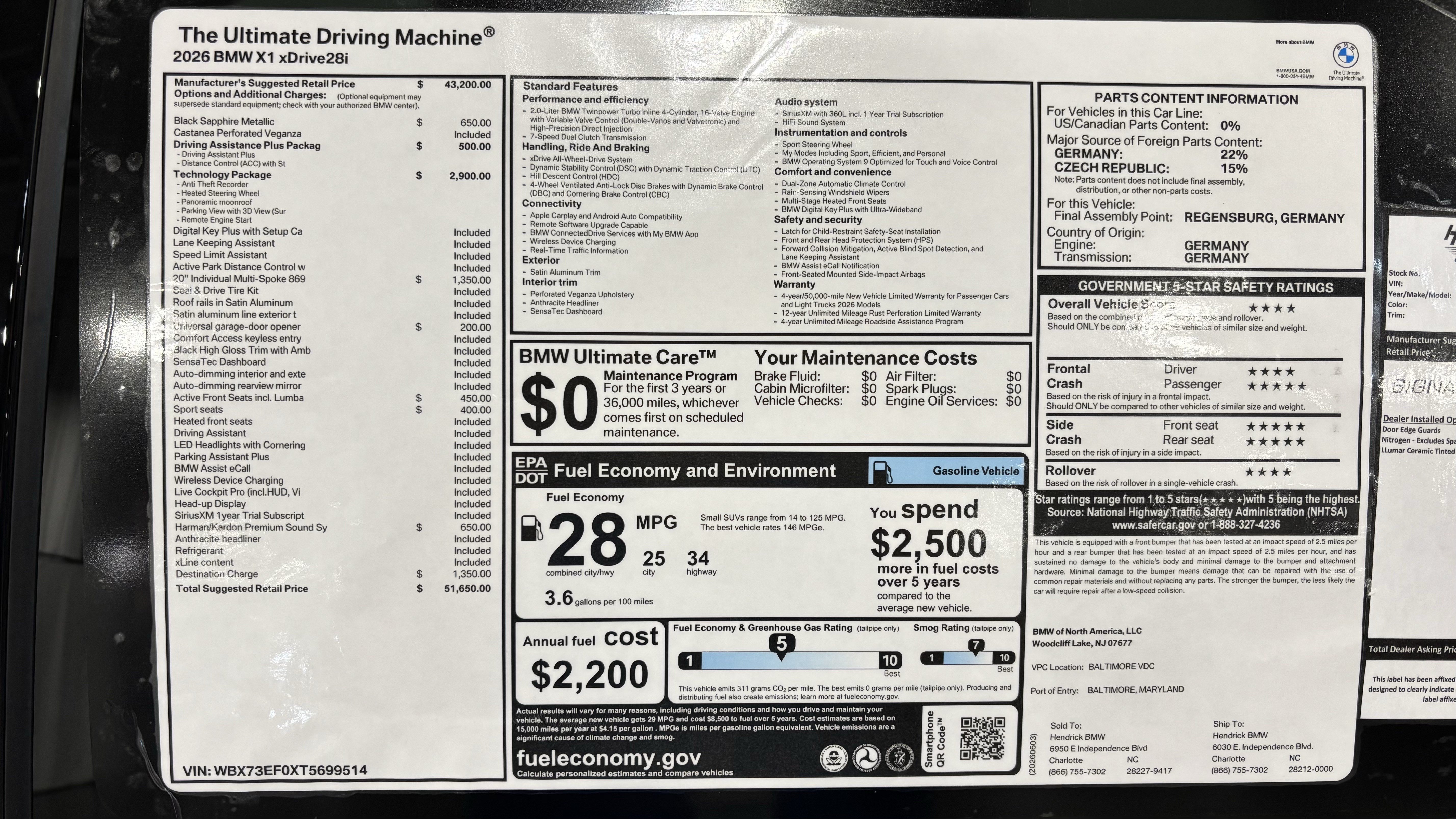 Used 2026 BMW X1 xDrive28i w/ Technology Package AWD/4WD image 31