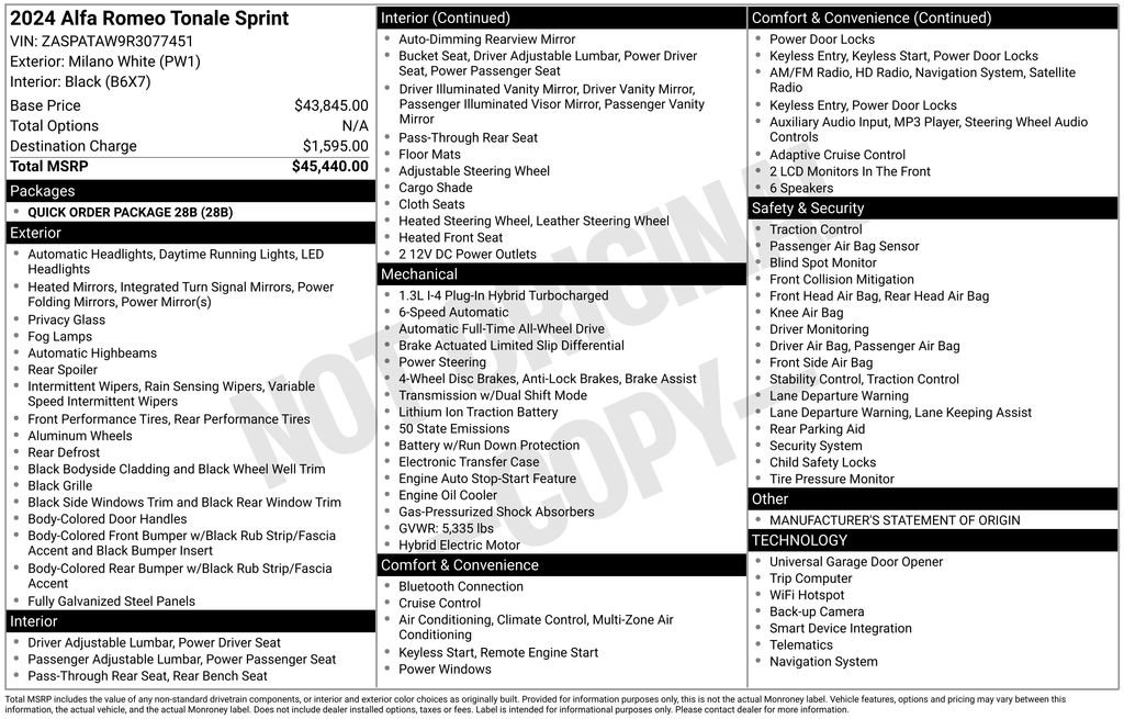 Used 2024 Alfa Romeo Tonale Sprint image 3