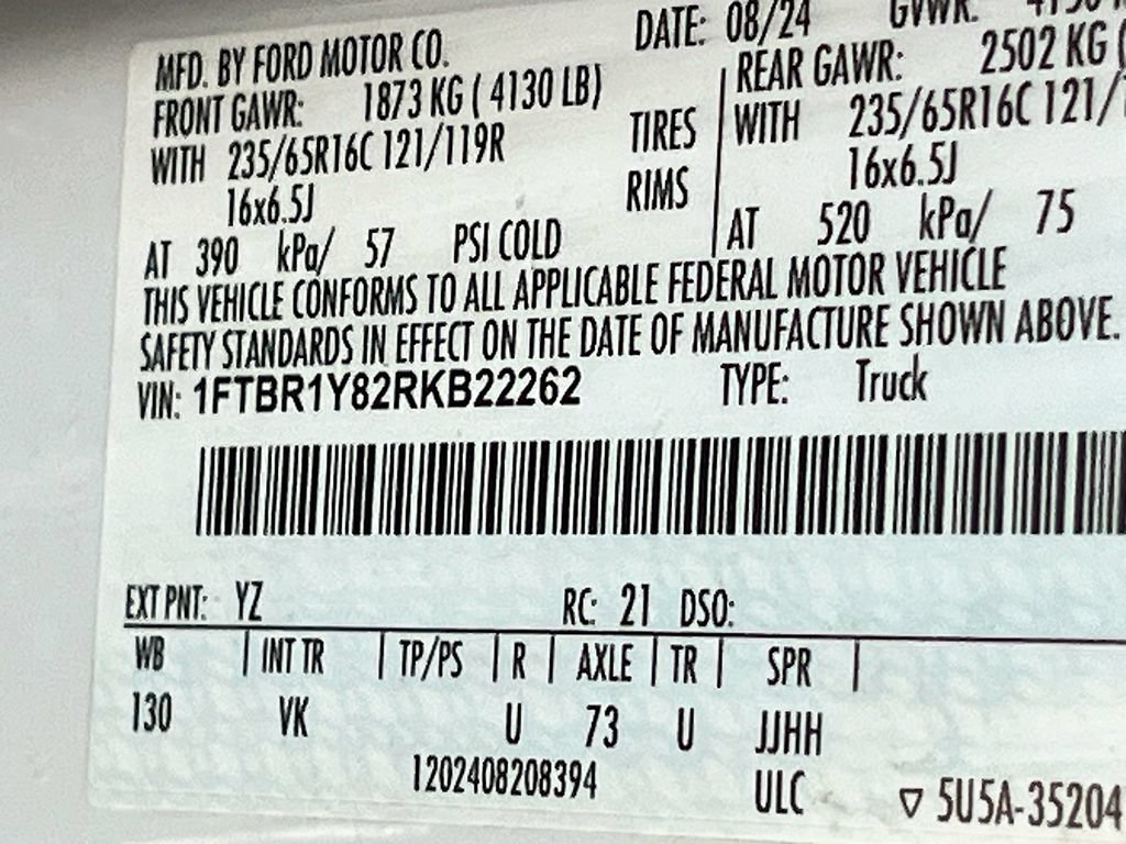 Used 2024 Ford Transit 250 Low Roof w/ Load Area Protection Package RWD image 26