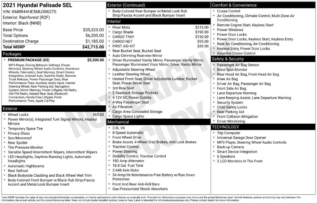 Used 2021 Hyundai Palisade SEL w/ Premium Package FWD image 23
