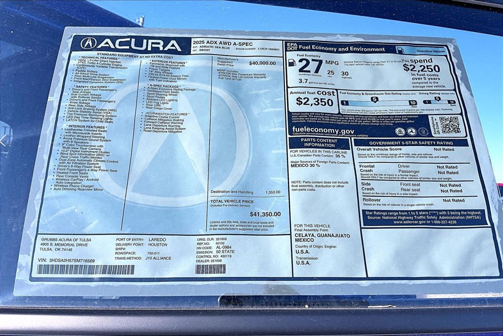 Used 2025 Acura ADX A-Spec AWD/4WD image 43