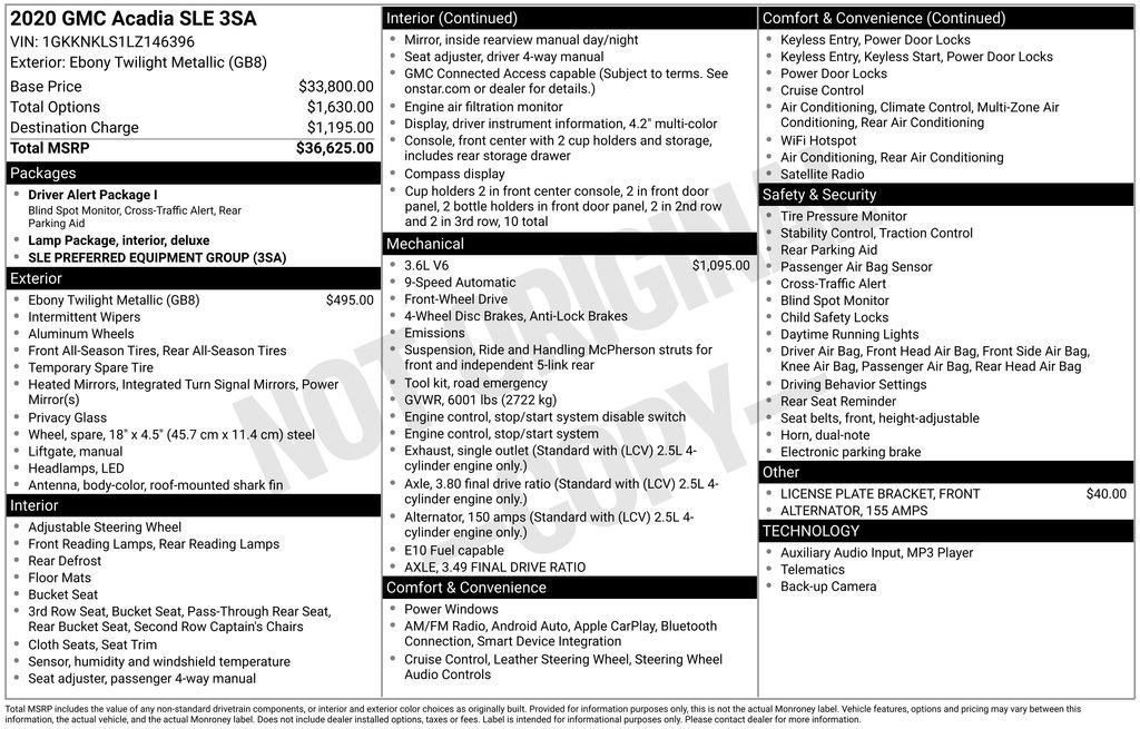 Used 2020 GMC Acadia SLE image 11