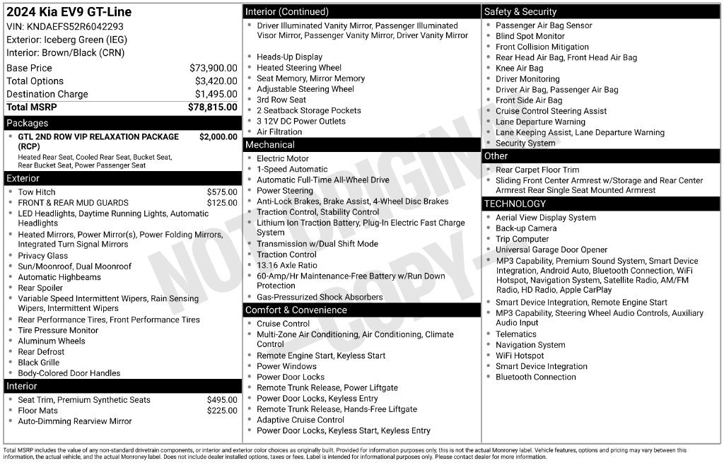 Certified 2024 Kia EV9 GT-Line AWD/4WD image 44