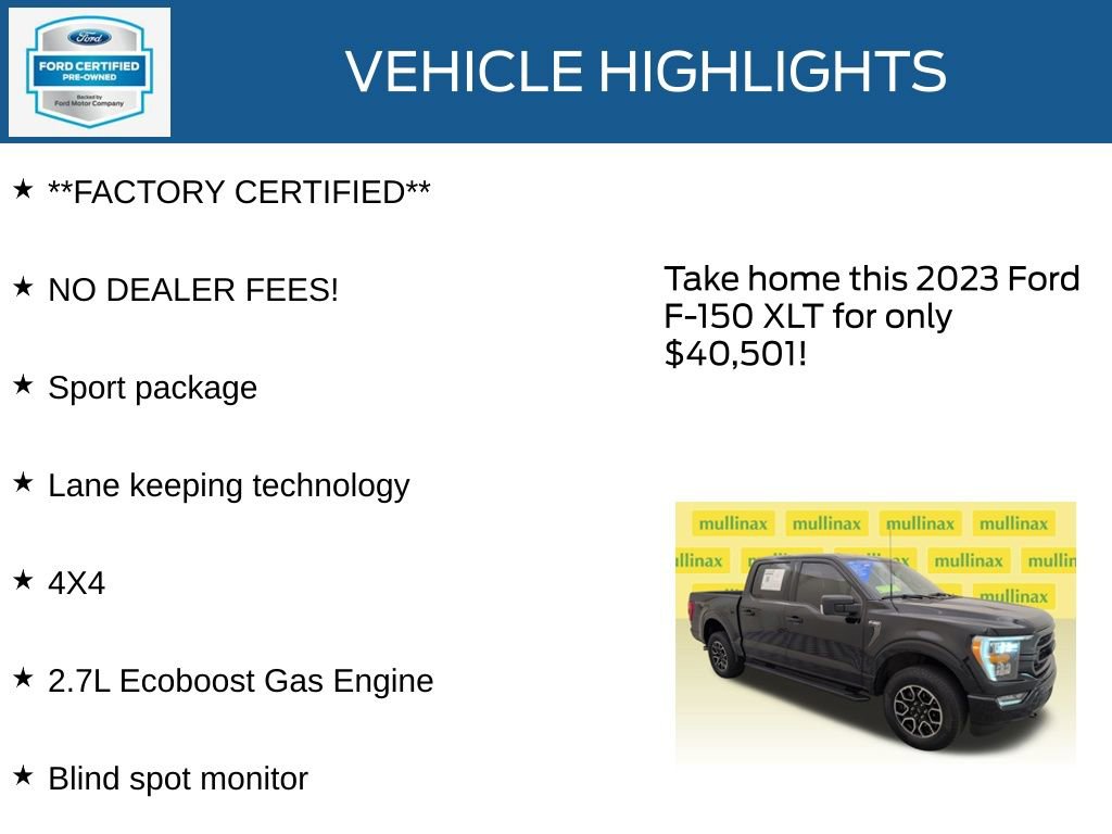 Certified 2023 Ford F150 XLT w/ Equipment Group 302A High AWD/4WD image 11