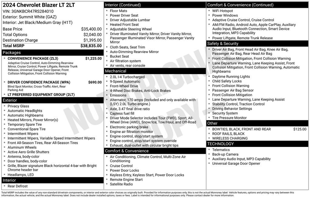 Used 2024 Chevrolet Blazer LT w/ Convenience Package FWD image 11