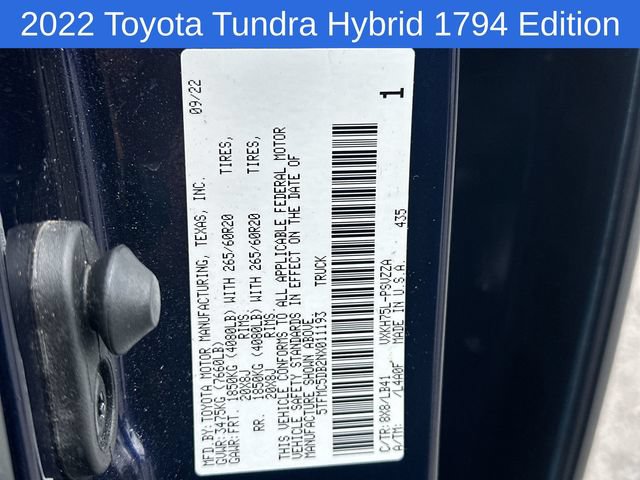 Used 2022 Toyota Tundra 1794 Edition w/ Advanced Package AWD/4WD image 31