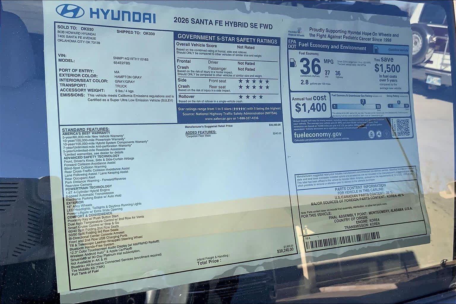 New 2026 Hyundai Santa Fe SE FWD image 18
