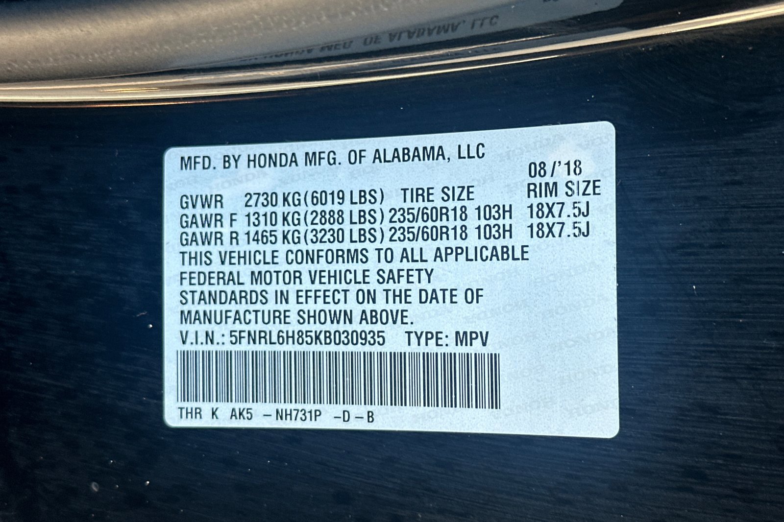 Used 2019 Honda Odyssey Touring image 21