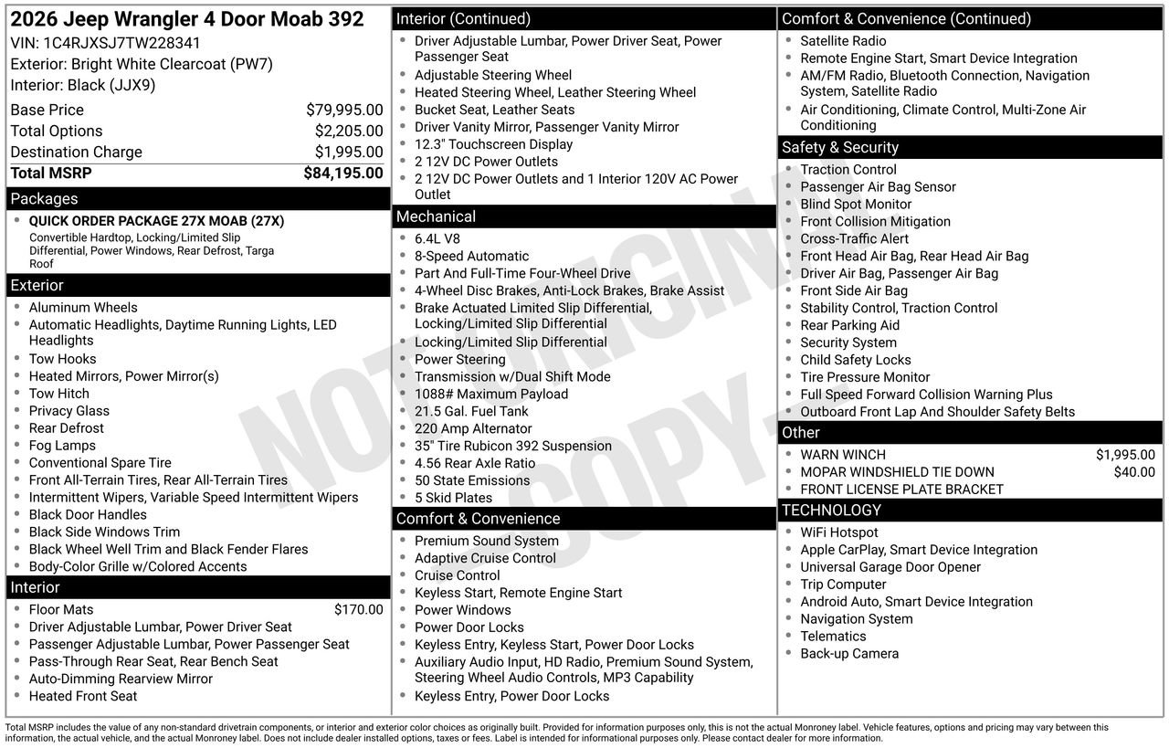 New 2026 Jeep Wrangler Unlimited Rubicon 392 image 28