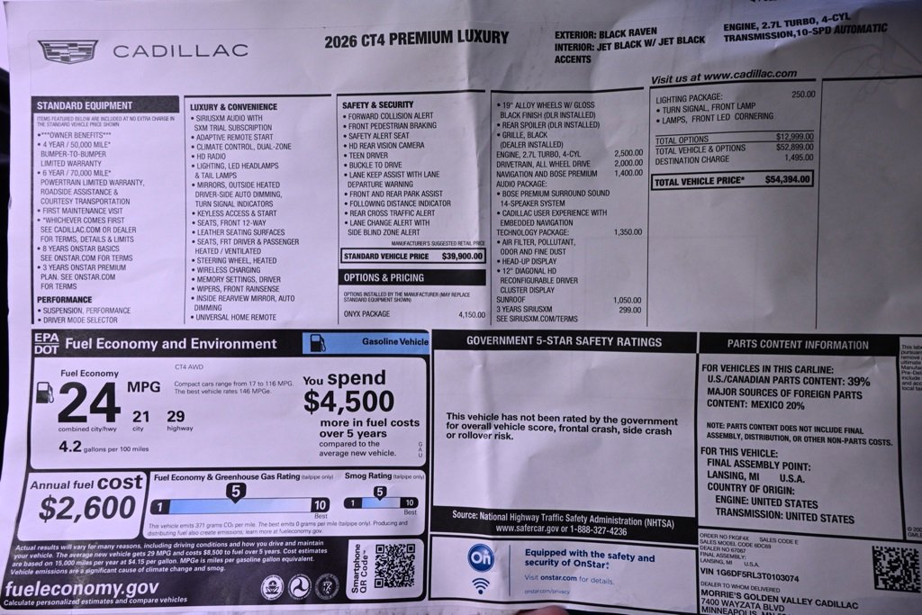 New 2026 Cadillac CT4 Premium Luxury image 37