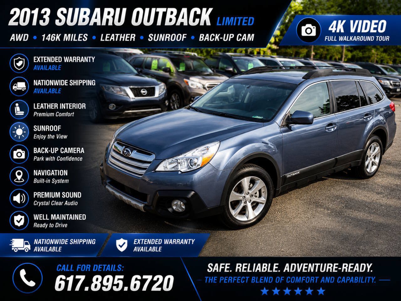 Used 2013 Subaru Outback 2.5i Limited w/ Moonroof Pkg AWD/4WD image 1