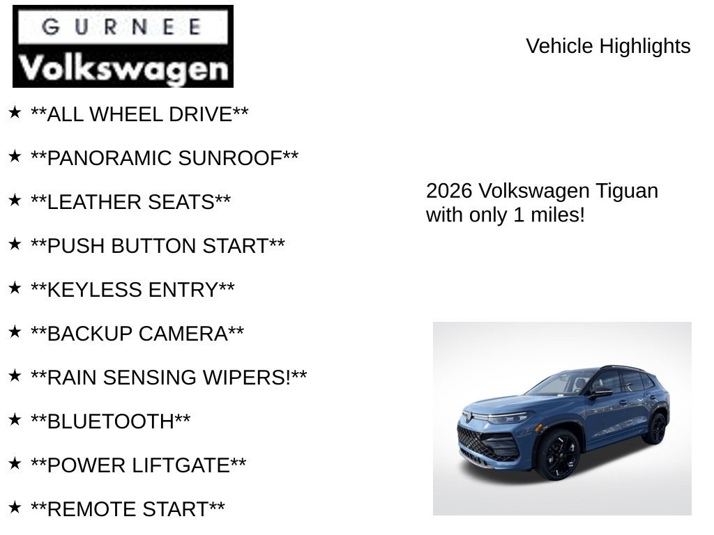New 2026 Volkswagen Tiguan SE R-Line AWD/4WD image 8