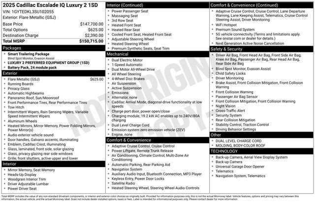 New 2025 Cadillac Escalade IQ Luxury 2 image 9