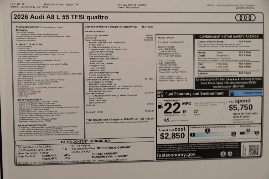 New 2026 Audi A8 L 3.0T AWD/4WD image 40