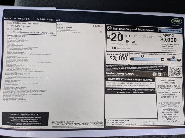 New 2026 Land Rover Discovery Sport Landmark AWD/4WD image 19