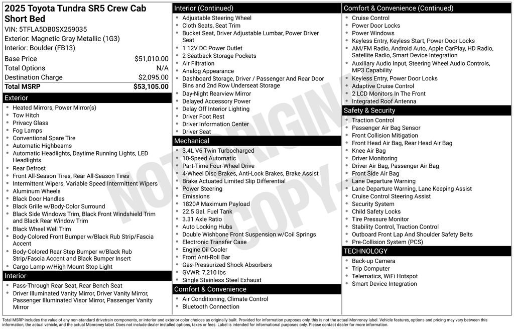 Used 2025 Toyota Tundra SR5 AWD/4WD image 5