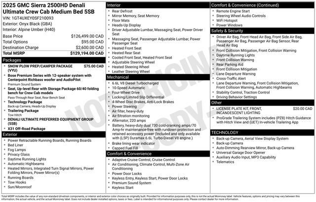 Used 2025 GMC Sierra 2500 Denali Ultimate w/ Snow Plow Prep/Camper Package image 3