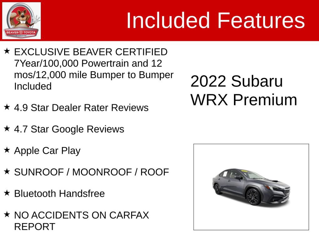 Used 2022 Subaru WRX Premium AWD/4WD image 4