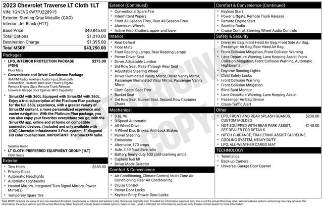 Used 2023 Chevrolet Traverse LT AWD/4WD image 38