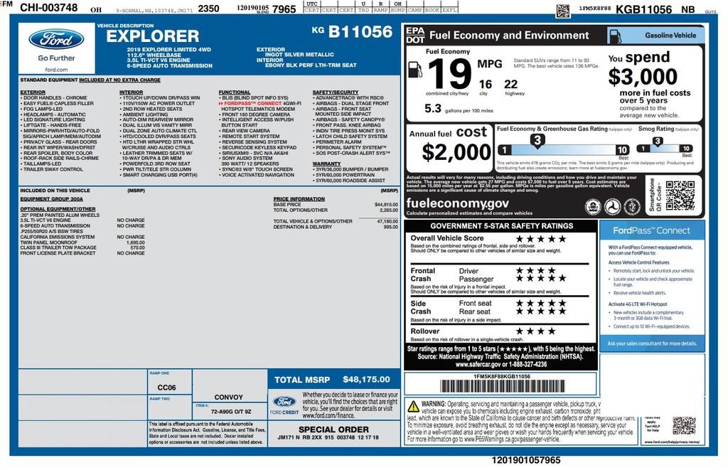 Used 2019 Ford Explorer Limited w/ Class III Trailer Tow Package AWD/4WD image 6