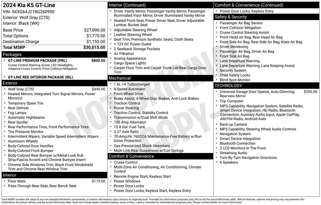 Certified 2024 Kia K5 GT-Line w/ GT-Line Premium Package FWD image 29