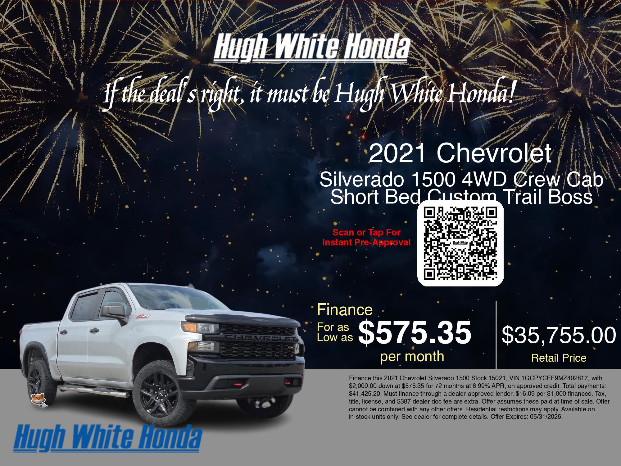 Used 2021 Chevrolet Silverado 1500 Custom Trail Boss w/ Safety Confidence Package AWD/4WD image 3