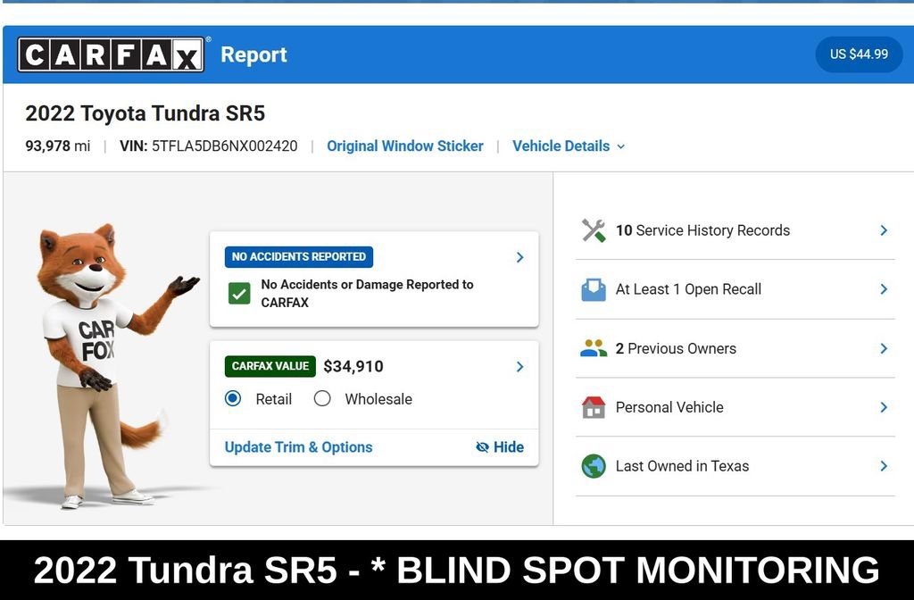 Used 2022 Toyota Tundra SR5 w/ Advanced Technology Package AWD/4WD image 9
