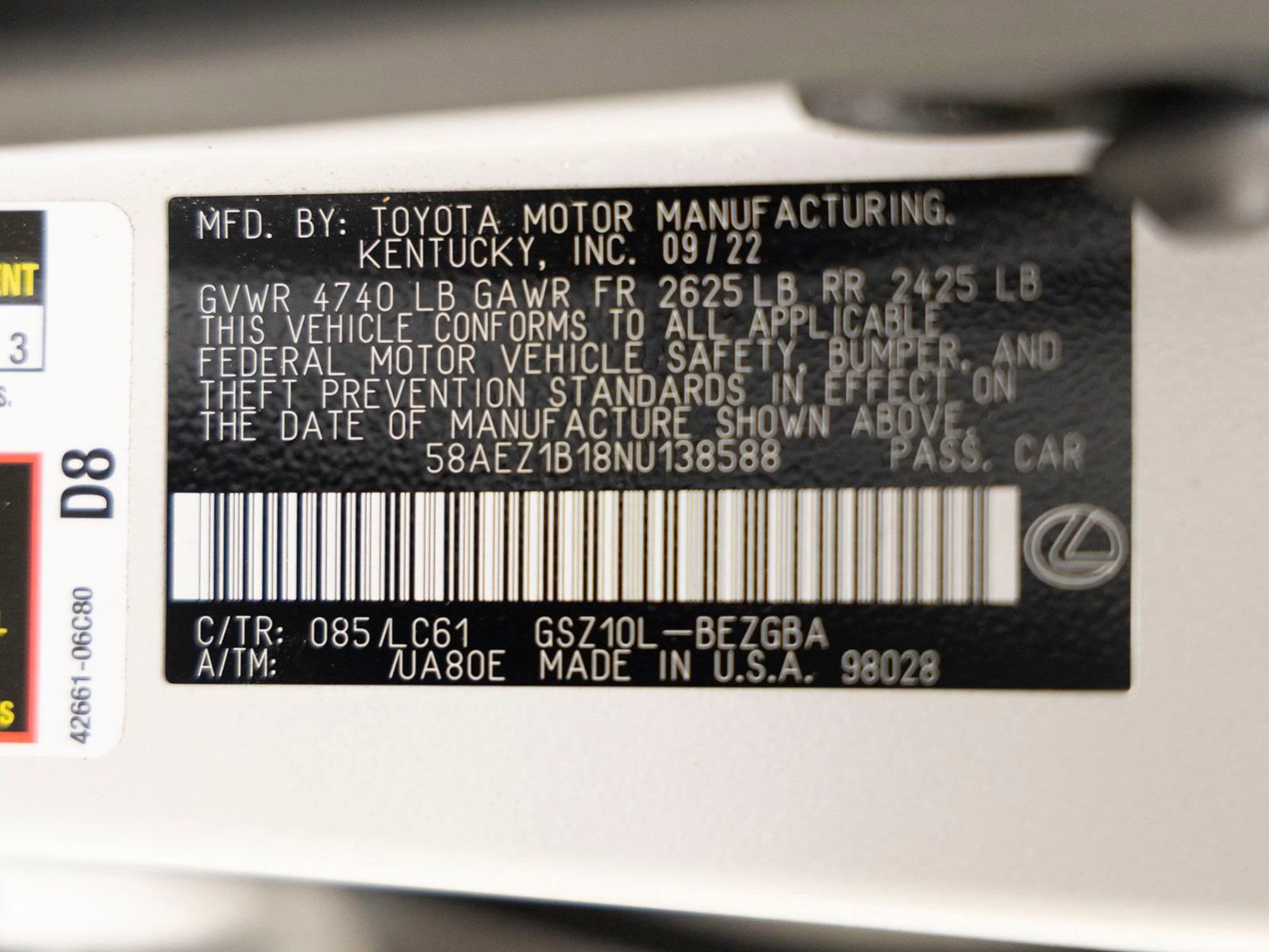 Used 2022 Lexus ES 350 w/ Accessory Package 2 FWD image 31