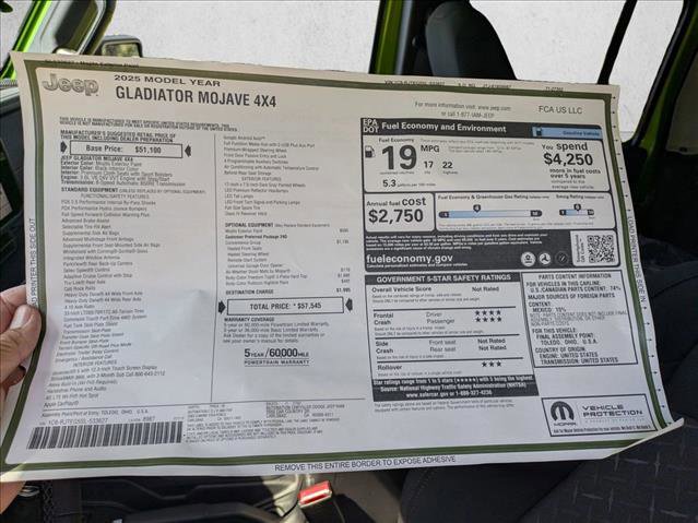 New 2025 Jeep Gladiator Mojave w/ Convenience Group image 17