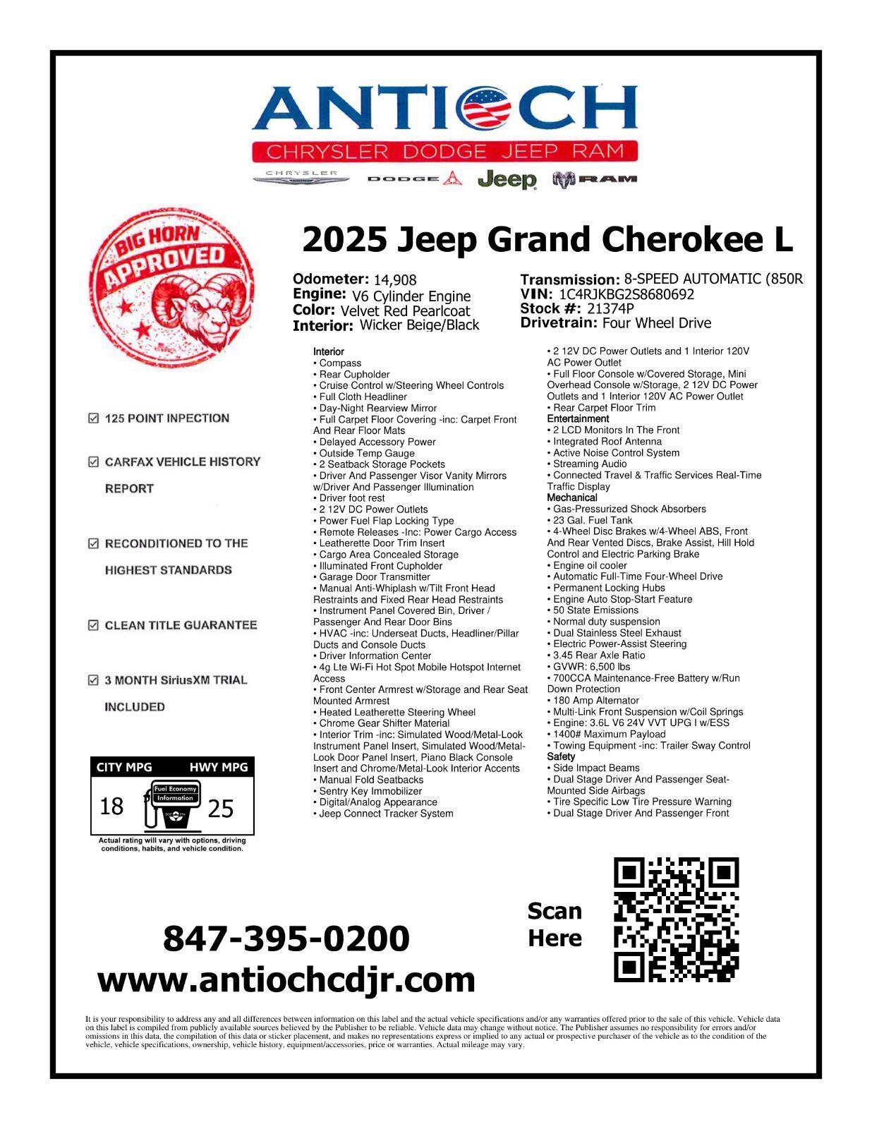 Used 2025 Jeep Grand Cherokee L Limited AWD/4WD image 2