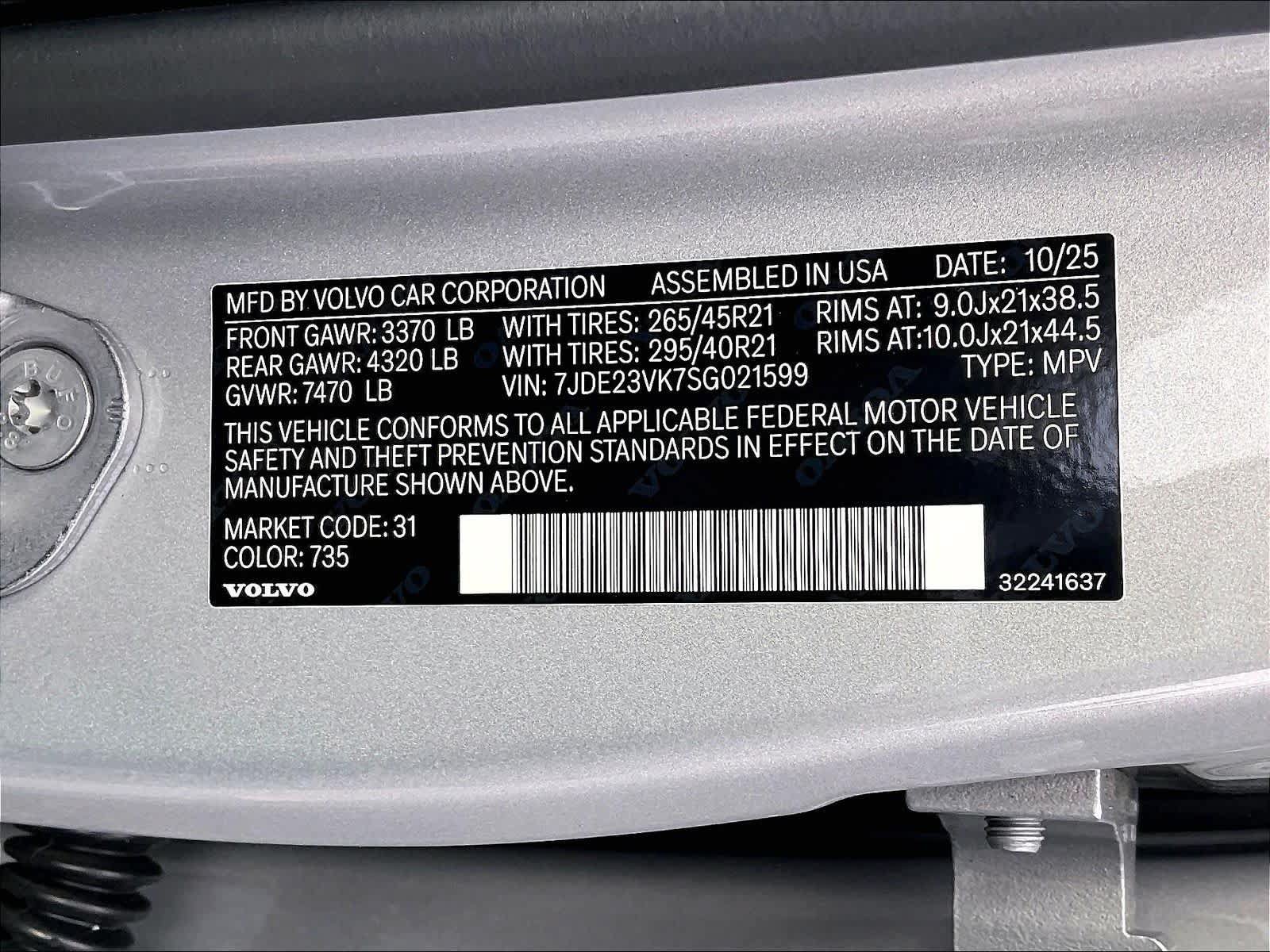 New 2025 Volvo EX90 Plus w/ Protection Package Premier AWD/4WD image 36