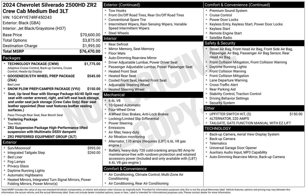 Used 2024 Chevrolet Silverado 2500 ZR2 w/ Technology Package AWD/4WD image 4