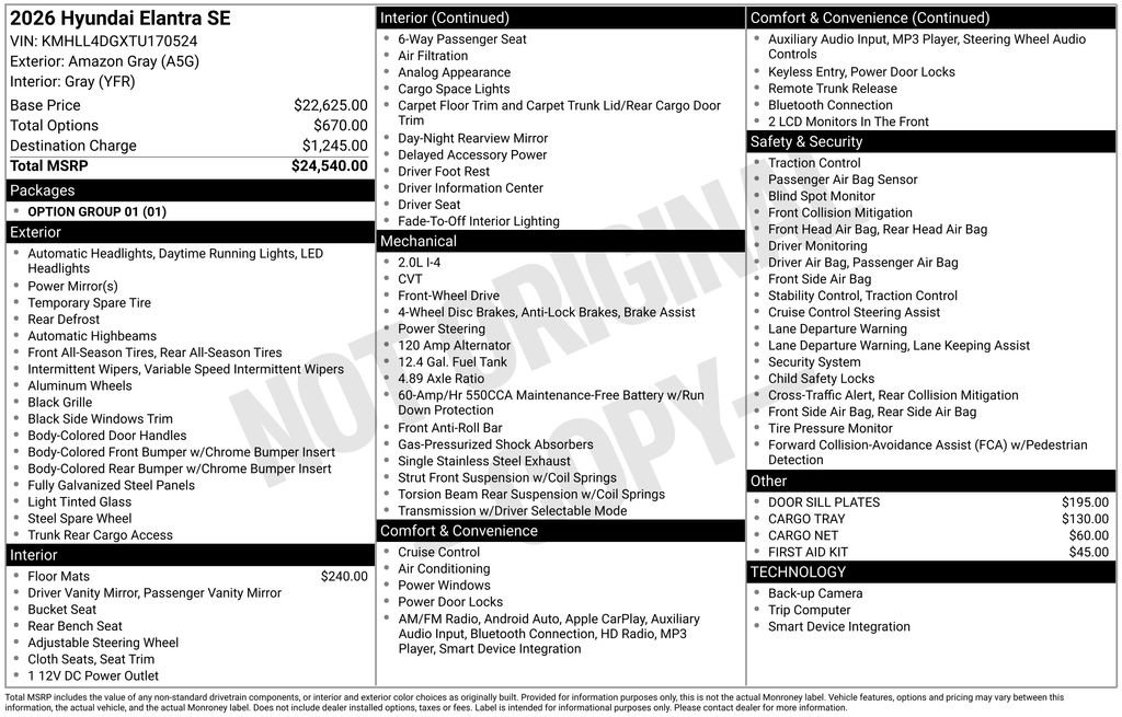 Certified 2026 Hyundai Elantra SE FWD image 6