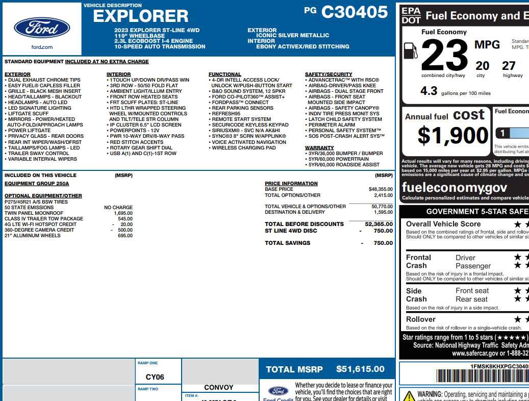 Used 2023 Ford Explorer ST-Line w/ Class IV Trailer Tow Package AWD/4WD image 2