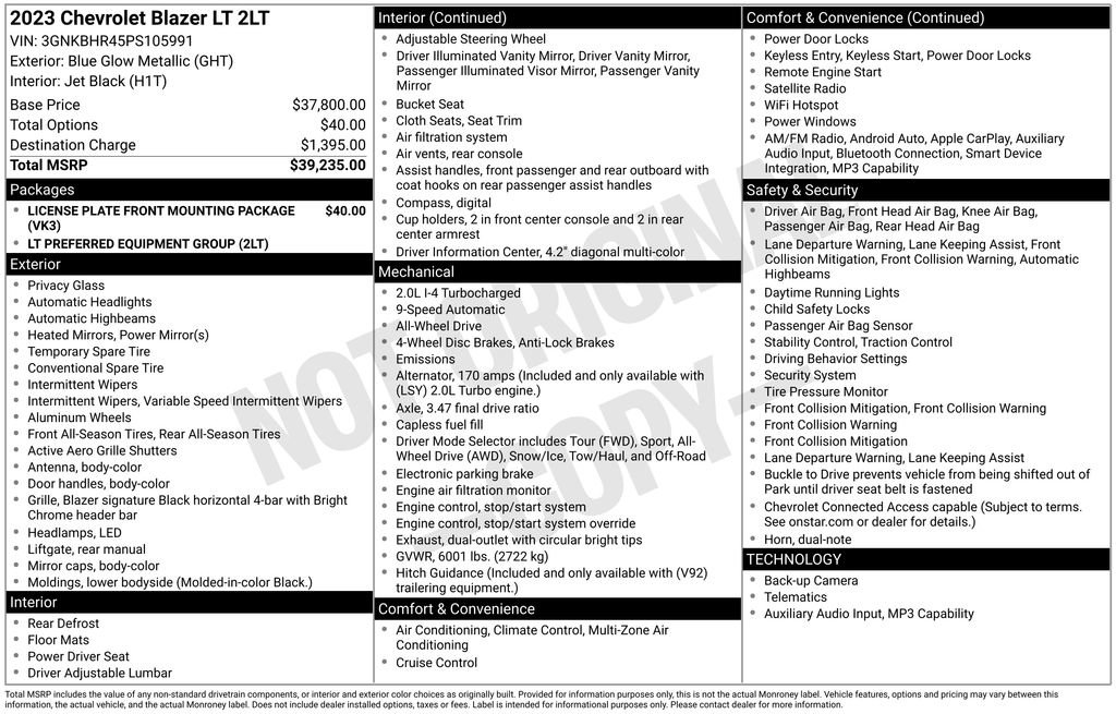 Used 2023 Chevrolet Blazer LT image 42