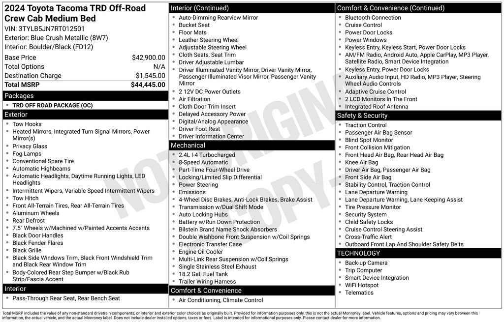 Used 2024 Toyota Tacoma TRD Off-Road image 5